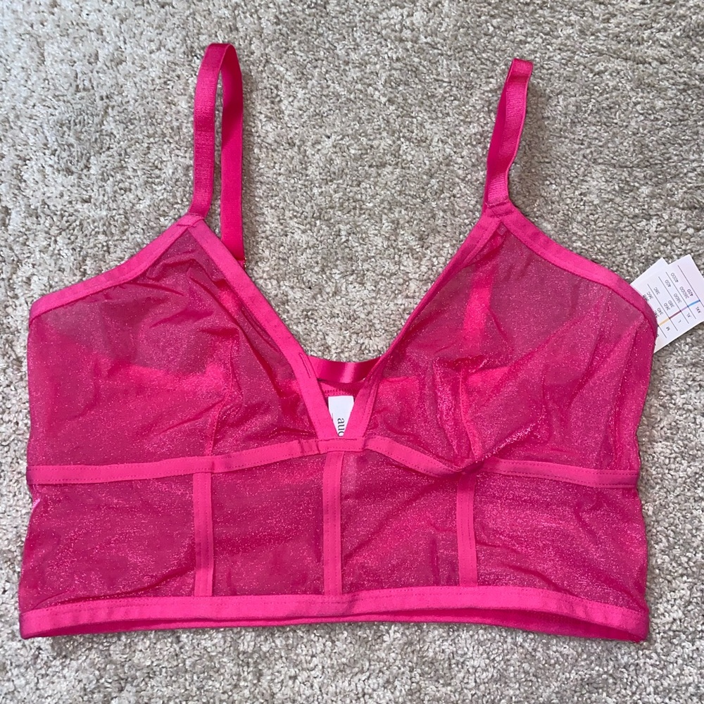 Auden Vibrant Pink Sheer Bralette